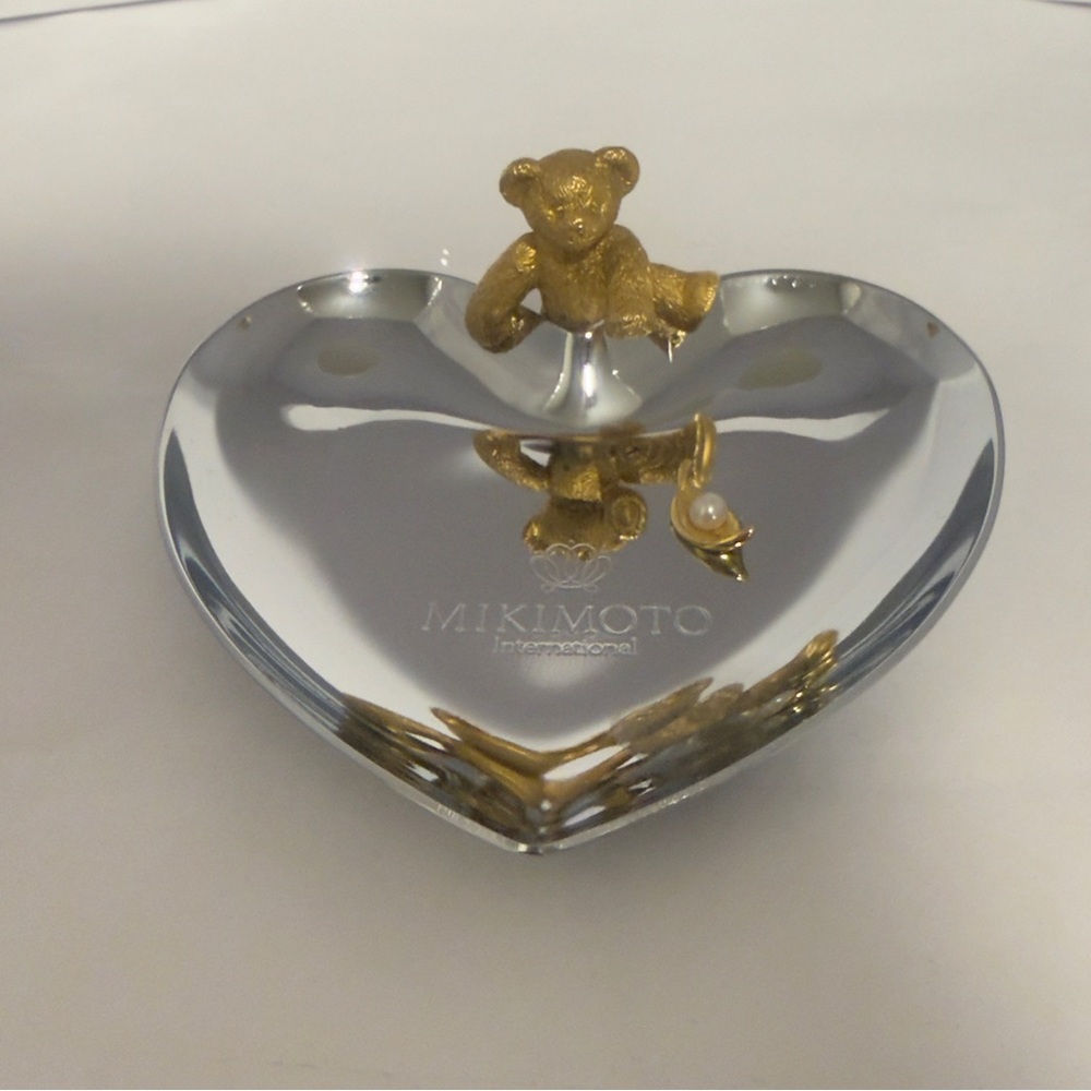 Mikimoto Heart Tray with Gold Bear Accent